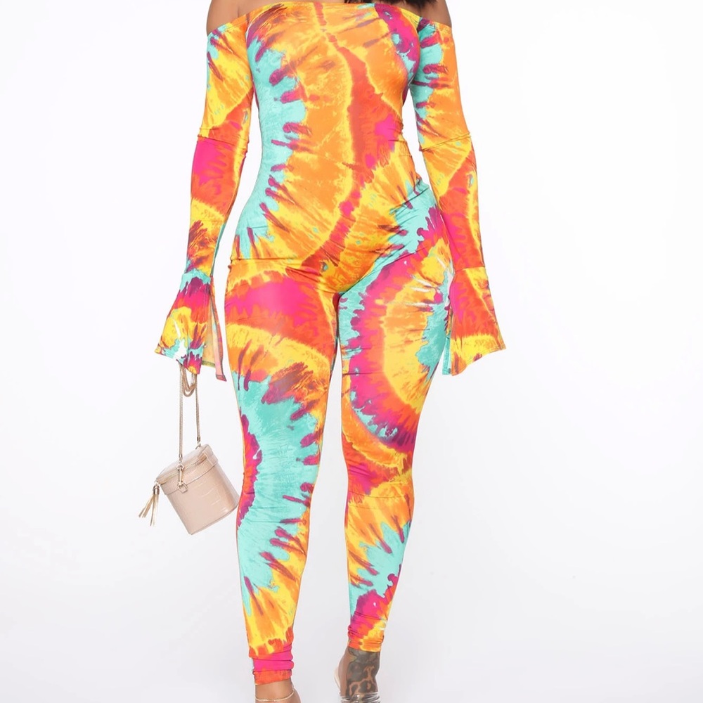 Long sleeve tie dye jumpsuit